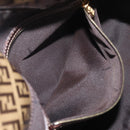 FENDI Zucchino Canvas Mamma Baguette Shoulder Bag Beige Gold Auth 175477-25