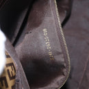 FENDI Zucchino Canvas Mamma Baguette Shoulder Bag Beige Gold Auth 175477-12