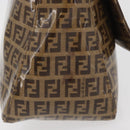 FENDI Zucchino Canvas Mamma Baguette Shoulder Bag Beige Gold Auth 175477-5