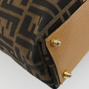 FENDI Zucca Canvas Hand Bag Brown Black Auth 175479A-13