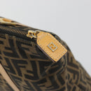 FENDI Zucca Canvas Hand Bag Brown Black Auth 175479A-14