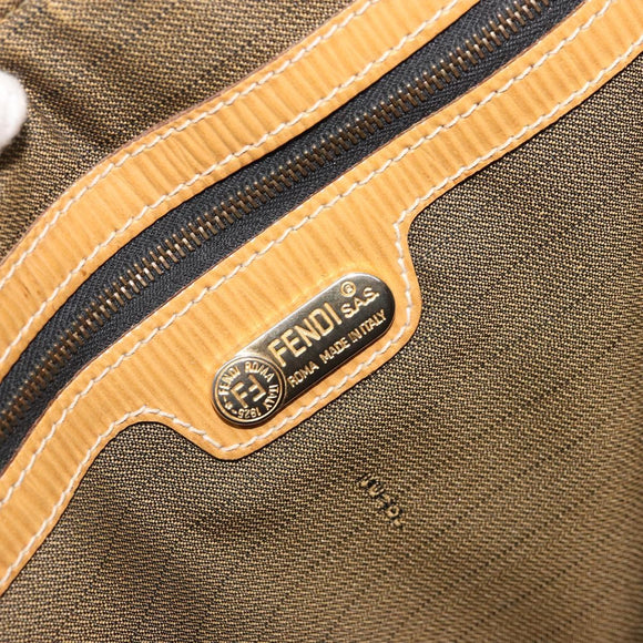 FENDI Zucca Canvas Hand Bag Brown Black Auth 175479A