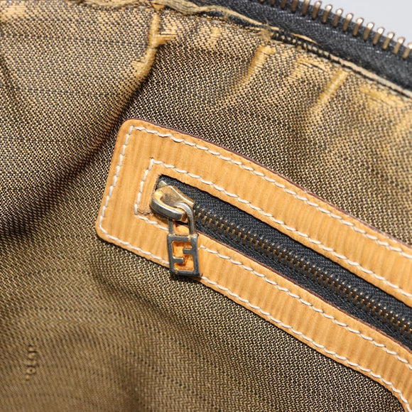 FENDI Zucca Canvas Hand Bag Brown Black Auth 175479A