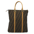FENDI Zucca Canvas Hand Bag Brown Black Auth 175479A-3
