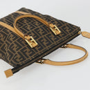 FENDI Zucca Canvas Hand Bag Brown Black Auth 175479A-6