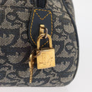 Christian Dior Trotter Canvas Saddle Hand Bag Navy Gold Auth 175481A-10