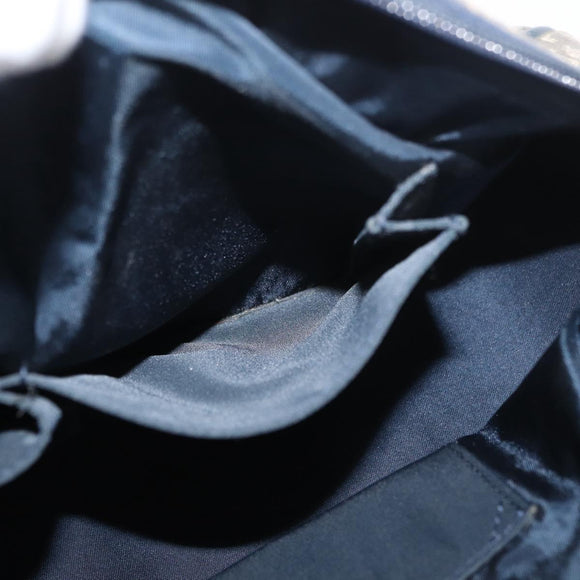 Christian Dior Trotter Canvas Saddle Hand Bag Navy Gold Auth 175481A