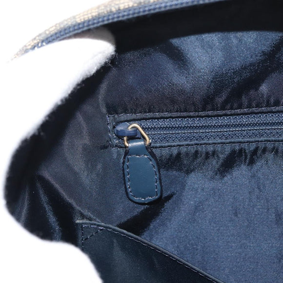 Christian Dior Trotter Canvas Saddle Hand Bag Navy Gold Auth 175481A