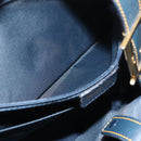 Christian Dior Trotter Canvas Saddle Hand Bag Navy Gold Auth 175481A-25