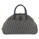 Christian Dior Trotter Canvas Saddle Hand Bag Navy Gold Auth 175481A-2