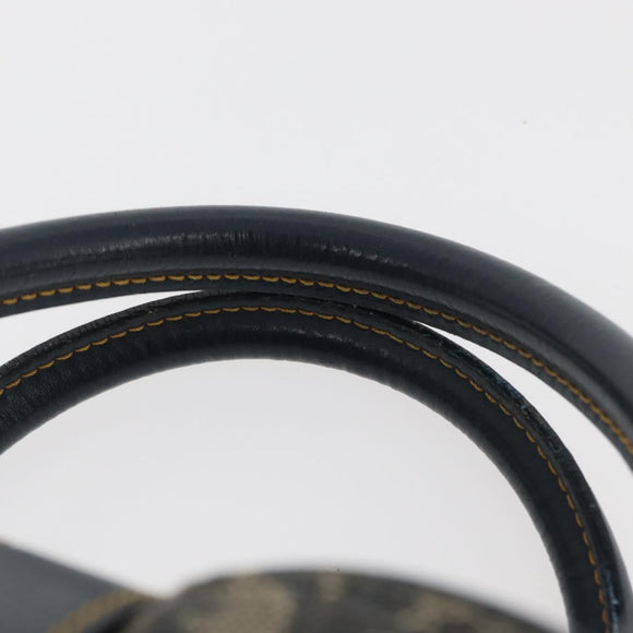 Christian Dior Trotter Canvas Saddle Hand Bag Navy Gold Auth 175481A