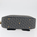 Christian Dior Trotter Canvas Saddle Hand Bag Navy Gold Auth 175481A-5