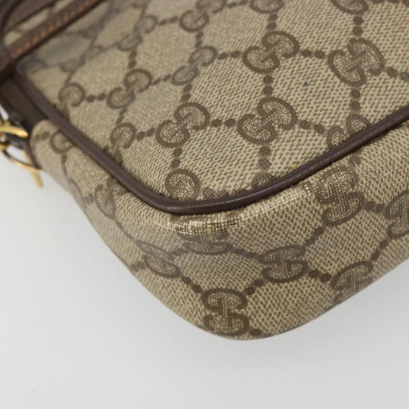 GUCCI GG Supreme Shoulder Bag PVC Beige Gold 97 02 068 Auth 175484