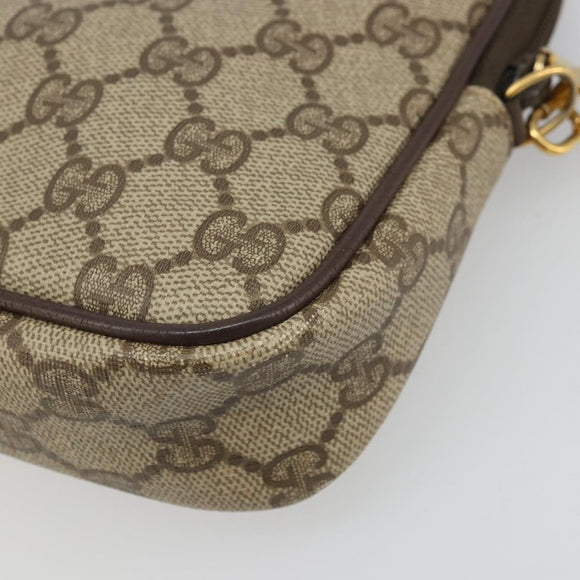 GUCCI GG Supreme Shoulder Bag PVC Beige Gold 97 02 068 Auth 175484
