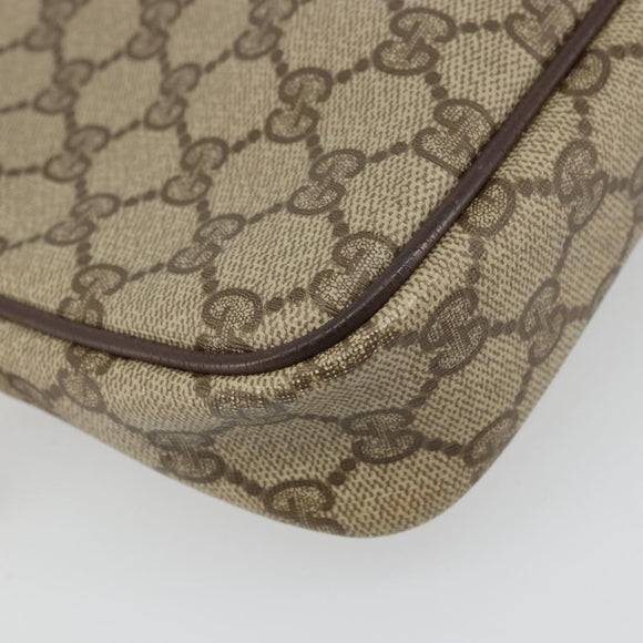 GUCCI GG Supreme Shoulder Bag PVC Beige Gold 97 02 068 Auth 175484