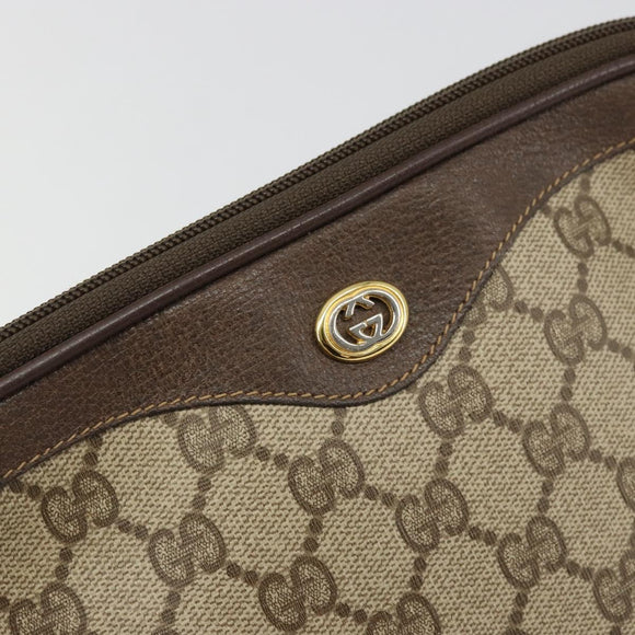 GUCCI GG Supreme Shoulder Bag PVC Beige Gold 97 02 068 Auth 175484