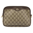 GUCCI GG Supreme Shoulder Bag PVC Beige Gold 97 02 068 Auth 175484-2