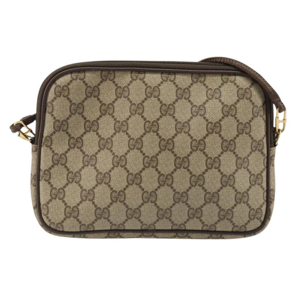 GUCCI GG Supreme Shoulder Bag PVC Beige Gold 97 02 068 Auth 175484