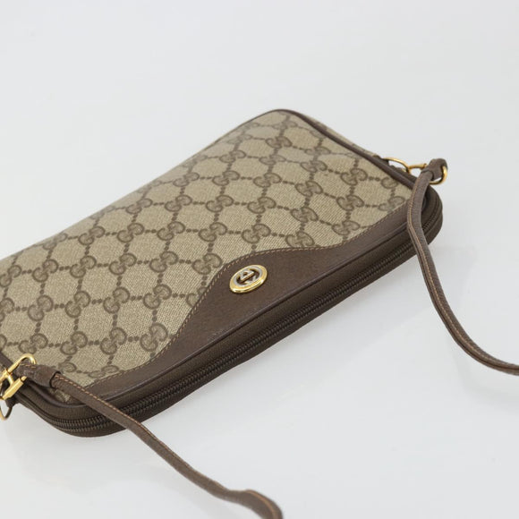 GUCCI GG Supreme Shoulder Bag PVC Beige Gold 97 02 068 Auth 175484