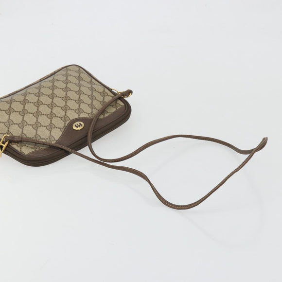 GUCCI GG Supreme Shoulder Bag PVC Beige Gold 97 02 068 Auth 175484