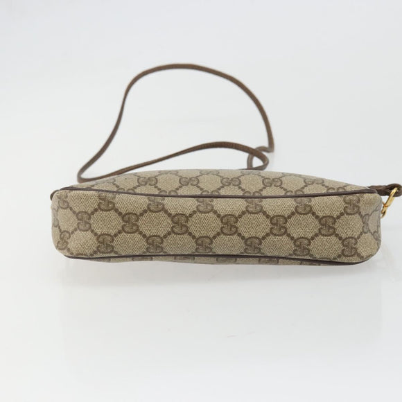 GUCCI GG Supreme Shoulder Bag PVC Beige Gold 97 02 068 Auth 175484