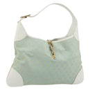 GUCCI GG Canvas Jackie Shoulder Bag Gold Light green 001 4075 1705 Auth 175485A-1