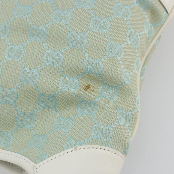 GUCCI GG Canvas Jackie Shoulder Bag Gold Light green 001 4075 1705 Auth 175485A