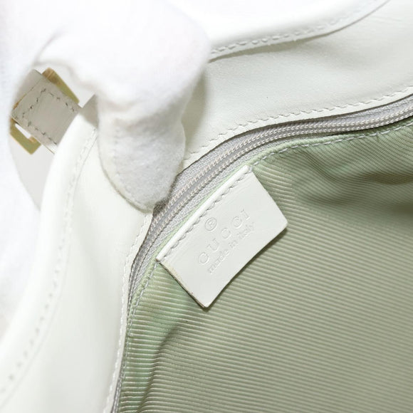 GUCCI GG Canvas Jackie Shoulder Bag Gold Light green 001 4075 1705 Auth 175485A