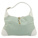 GUCCI GG Canvas Jackie Shoulder Bag Gold Light green 001 4075 1705 Auth 175485A-2