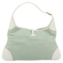 GUCCI GG Canvas Jackie Shoulder Bag Gold Light green 001 4075 1705 Auth 175485A-3