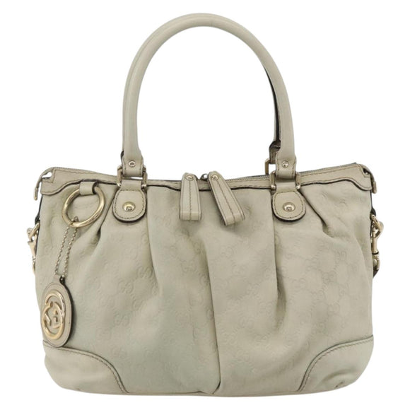 GUCCI GG Canvas Guccissima Sukey Hand Bag 2way Ivory Gold 247902 Auth 175486