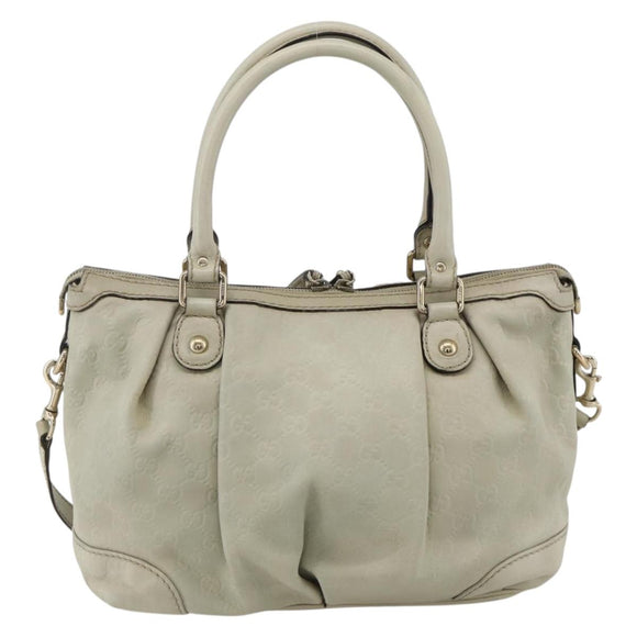 GUCCI GG Canvas Guccissima Sukey Hand Bag 2way Ivory Gold 247902 Auth 175486