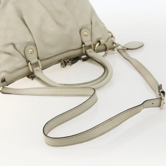 GUCCI GG Canvas Guccissima Sukey Hand Bag 2way Ivory Gold 247902 Auth 175486