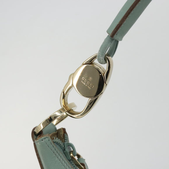 GUCCI Shoulder Bag Suede Gold Light green 001 4158 Auth 175487A