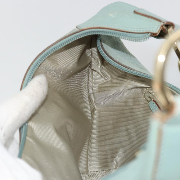 GUCCI Shoulder Bag Suede Gold Light green 001 4158 Auth 175487A