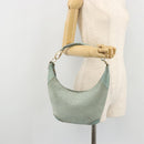 GUCCI Shoulder Bag Suede Gold Light green 001 4158 Auth 175487A-23