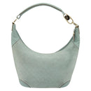 GUCCI Shoulder Bag Suede Gold Light green 001 4158 Auth 175487A-3