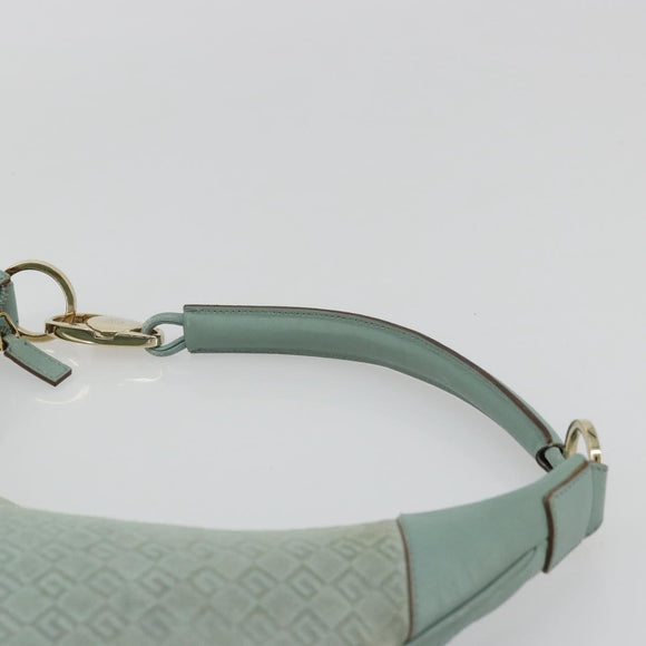GUCCI Shoulder Bag Suede Gold Light green 001 4158 Auth 175487A