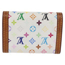 LOUIS VUITTON Multicolor Porte Monnaie Pla Coin Purse White M92657 Auth 175489A-2