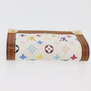 LOUIS VUITTON Multicolor Porte Monnaie Pla Coin Purse White M92657 Auth 175489A-5