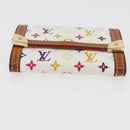 LOUIS VUITTON Multicolor Porte Monnaie Pla Coin Purse White M92657 Auth 175489A-6