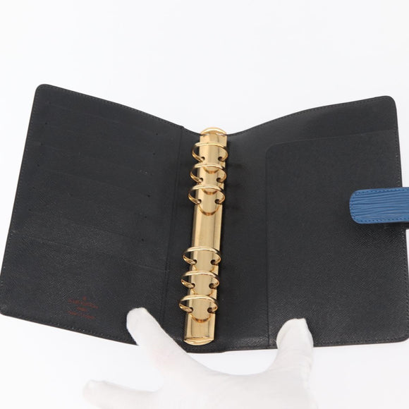 LOUIS VUITTON Epi Agenda MM Day Planner Cover Blue R20055 LV Auth 175491A