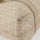 FENDI Zucchino Canvas Hand Bag Ivory Gold Auth 175493-12