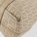 FENDI Zucchino Canvas Hand Bag Ivory Gold Auth 175493-13