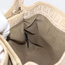 FENDI Zucchino Canvas Hand Bag Ivory Gold Auth 175493-17