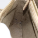 FENDI Zucchino Canvas Hand Bag Ivory Gold Auth 175493-19