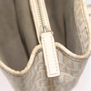 FENDI Zucchino Canvas Hand Bag Ivory Gold Auth 175493-21