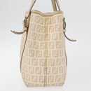 FENDI Zucchino Canvas Hand Bag Ivory Gold Auth 175493-5