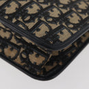 Christian Dior Trotter Canvas Clutch Bag Navy Gold Auth 175496-16
