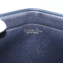 Christian Dior Trotter Canvas Clutch Bag Navy Gold Auth 175496-10